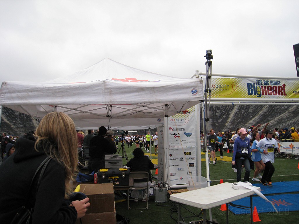 BHGH 2009 0371.jpg - The Big House Big Heat 5 and 10 K race. October 4, 2009 run in Ann Arbor Michigan finishes on the 50 yard line of the University of Michigan stadium.